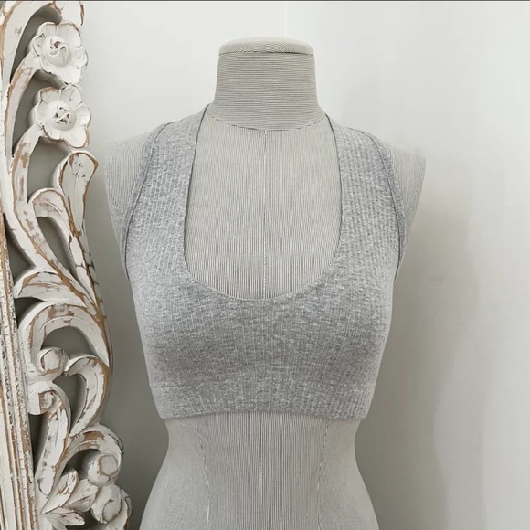 Missguided Gray Ribbed Micro Halterneck Bralet - Picture 6 of 12